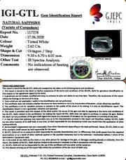 2.91 Ratti Natural White Sapphire with Govt Lab Certificate-(8991)
